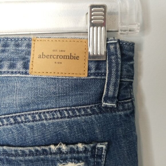 Abercrombie Girls 8 Slim Distressed Ripped Rhinestones Jeans - Picture 7 of 9
